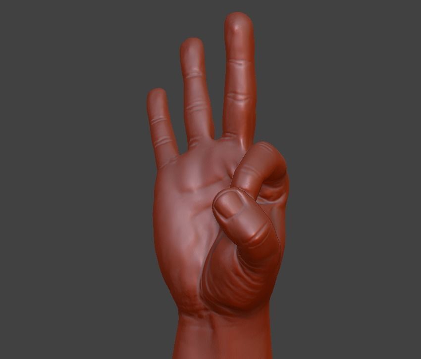 human hand signs and gestures 3D print model_64
