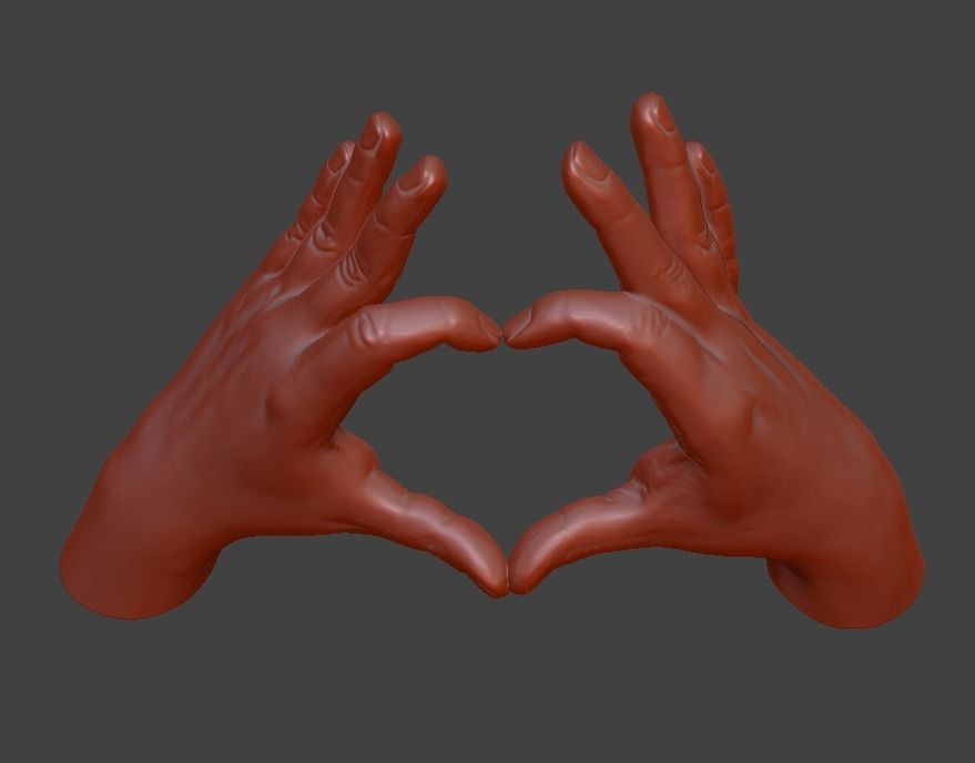 human hand signs and gestures 3D print model_31