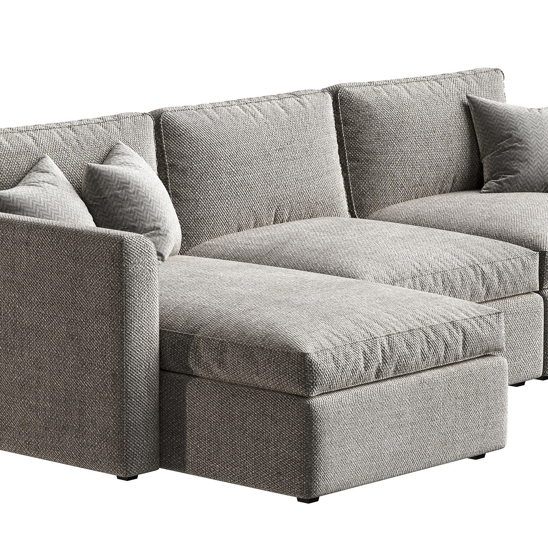 Broderick Charcoal sofa 3D model_2
