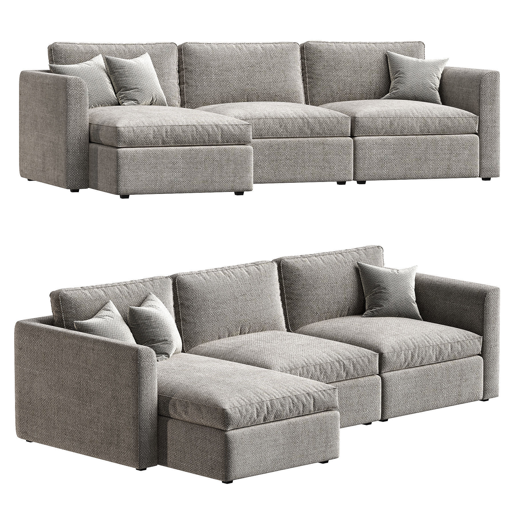 Broderick Charcoal sofa 3D model_1