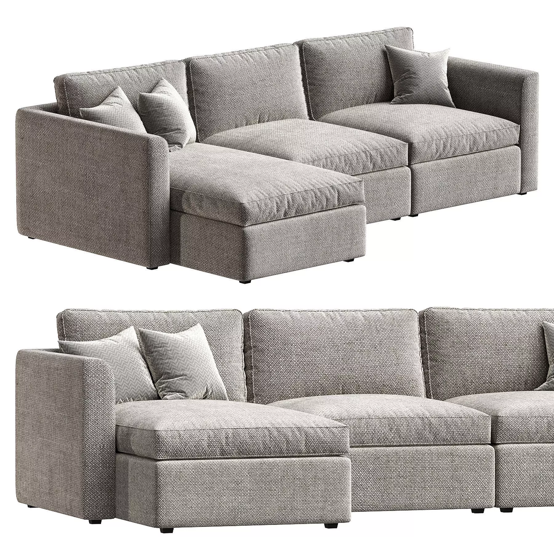 Broderick Charcoal sofa 3D model_0