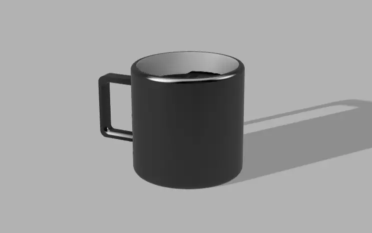 coffee cup or tea cup with skull image 3D print model