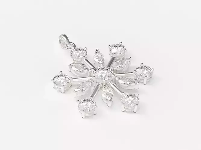 Diamond snowflake pendant
