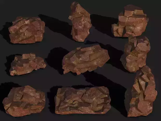 Mountain desert Rocks - PBR Pack 03