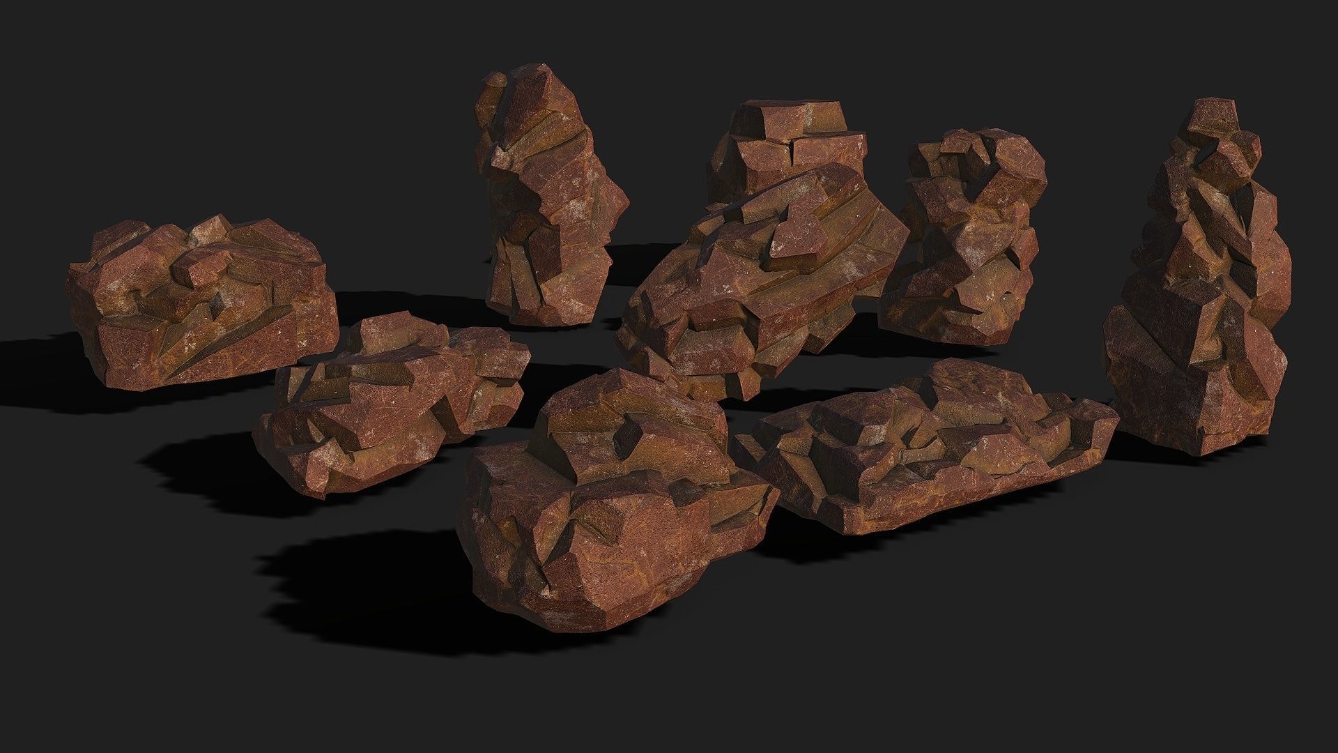 Mountain desert Rocks - PBR Pack 03 Low-poly 3D model_2
