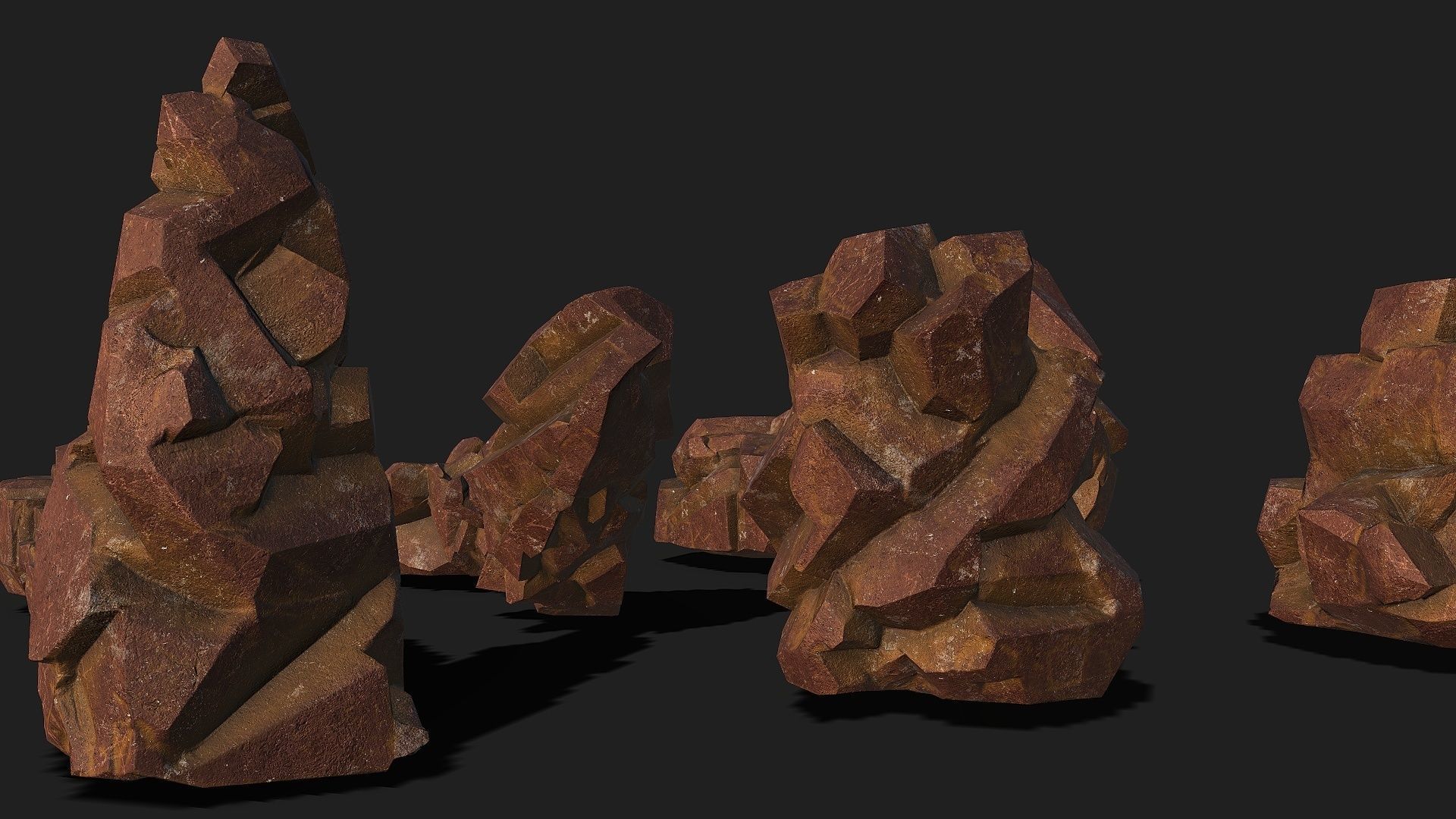 Mountain desert Rocks - PBR Pack 03 Low-poly 3D model_5