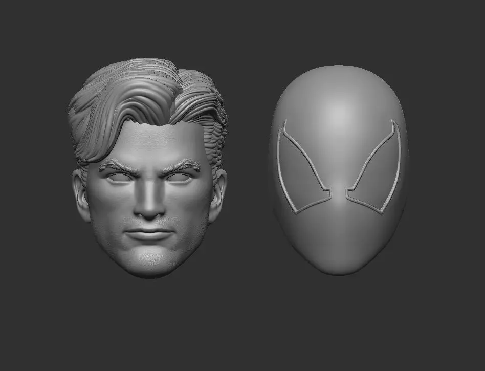 Scarlet Spider Masked and Unmasked Headsculpt for Action Figures 3D print model_0