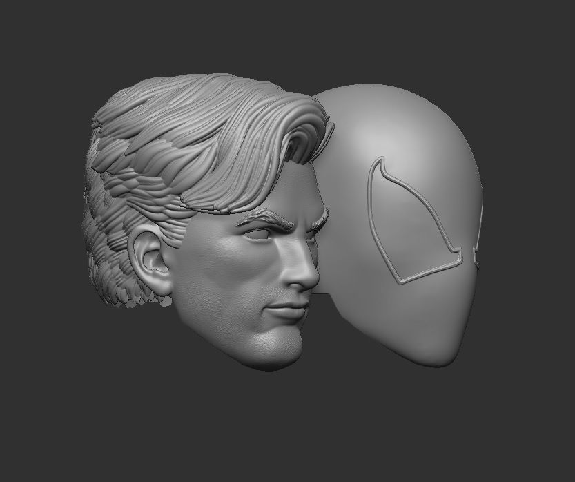 Scarlet Spider Masked and Unmasked Headsculpt for Action Figures 3D print model_1