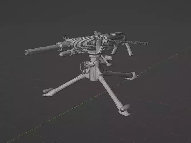 Type 92 HMG Low-poly 3D model