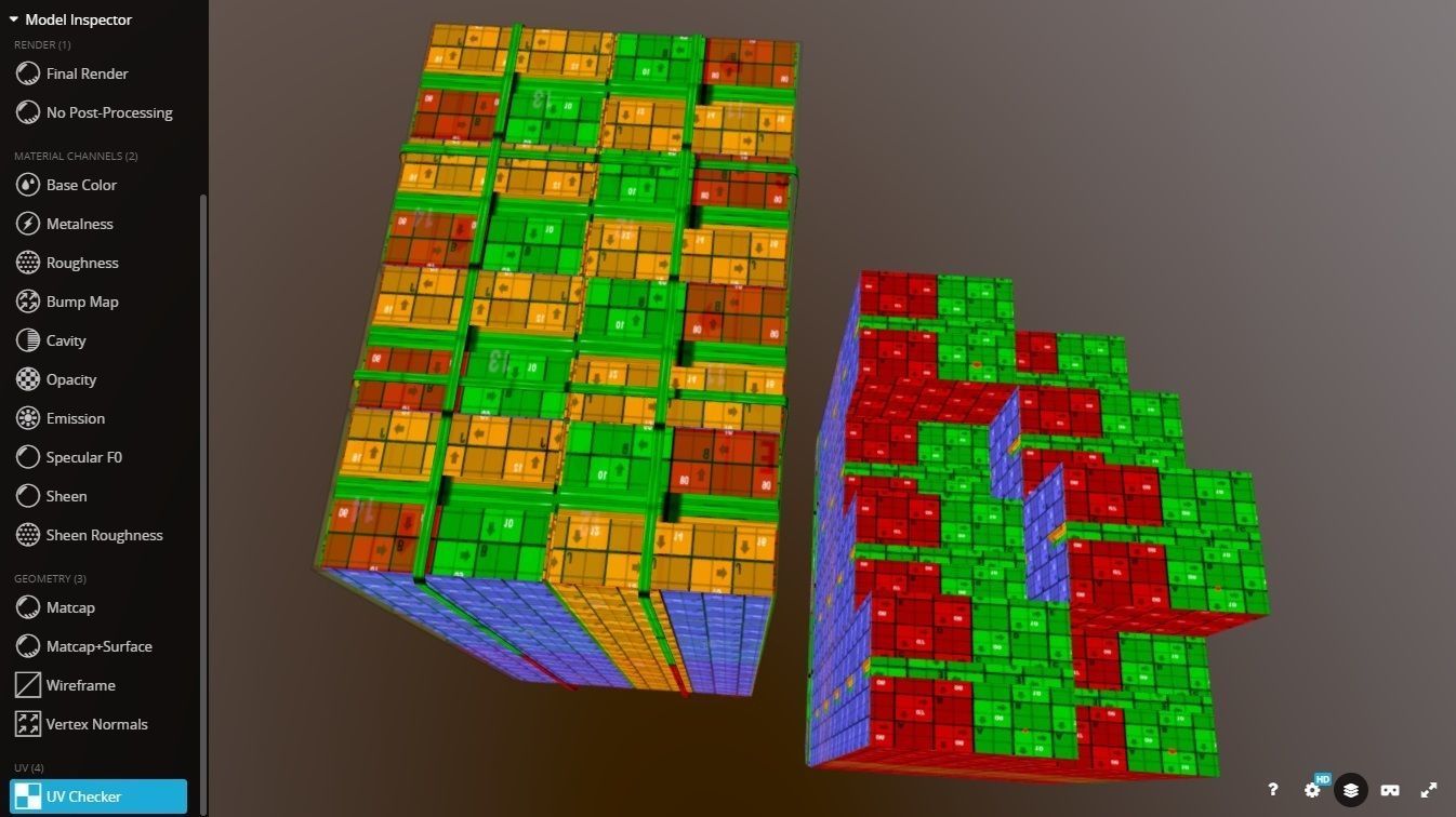 Pallet with boxes 400X300X300 Low-poly 3D model_15