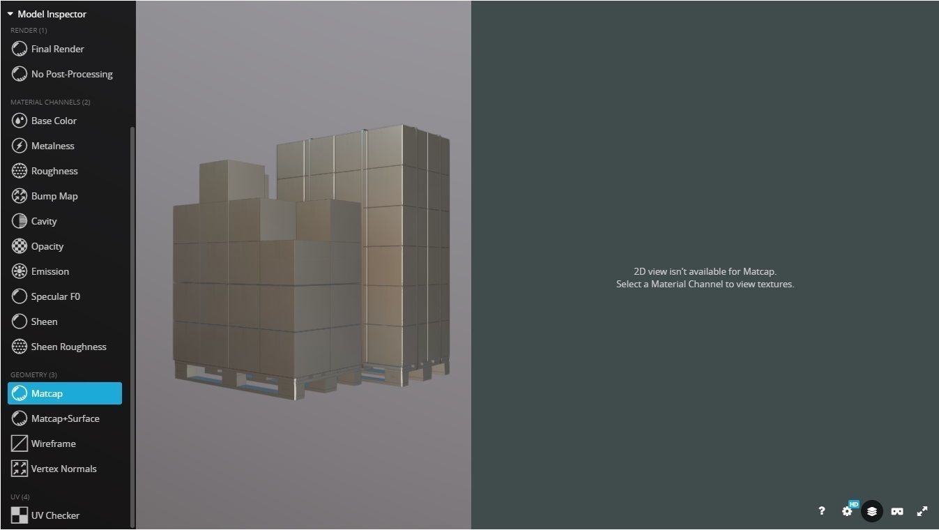 Pallet with boxes 400X300X300 Low-poly 3D model_9