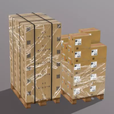 Pallet with boxes 400X300X300 Low-poly 3D model_0