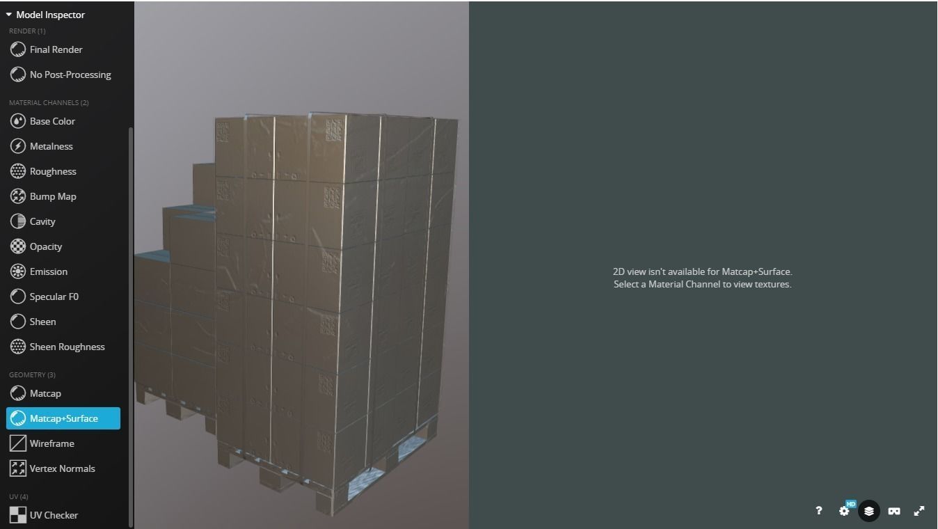 Pallet with boxes 400X300X300 Low-poly 3D model_12