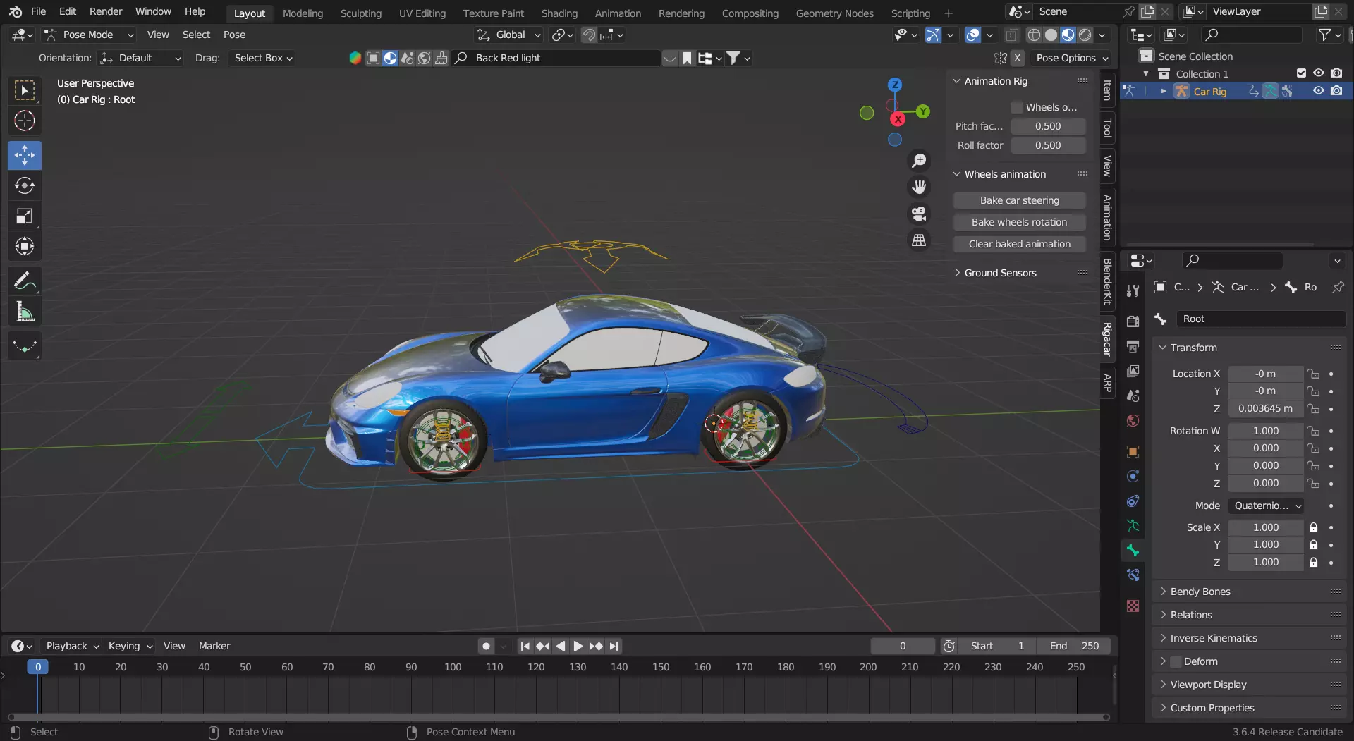 Rigged New GT4 car Free 3D model