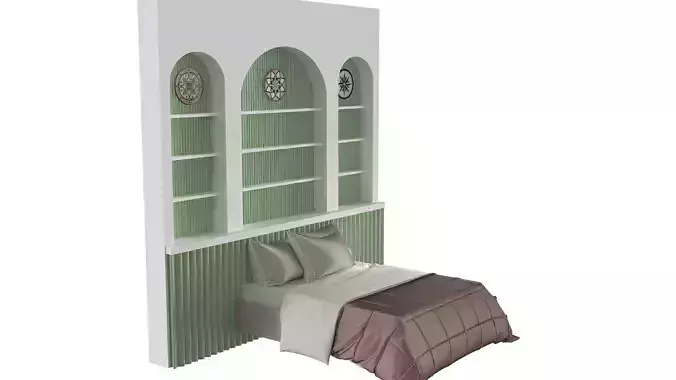 bed and headboard