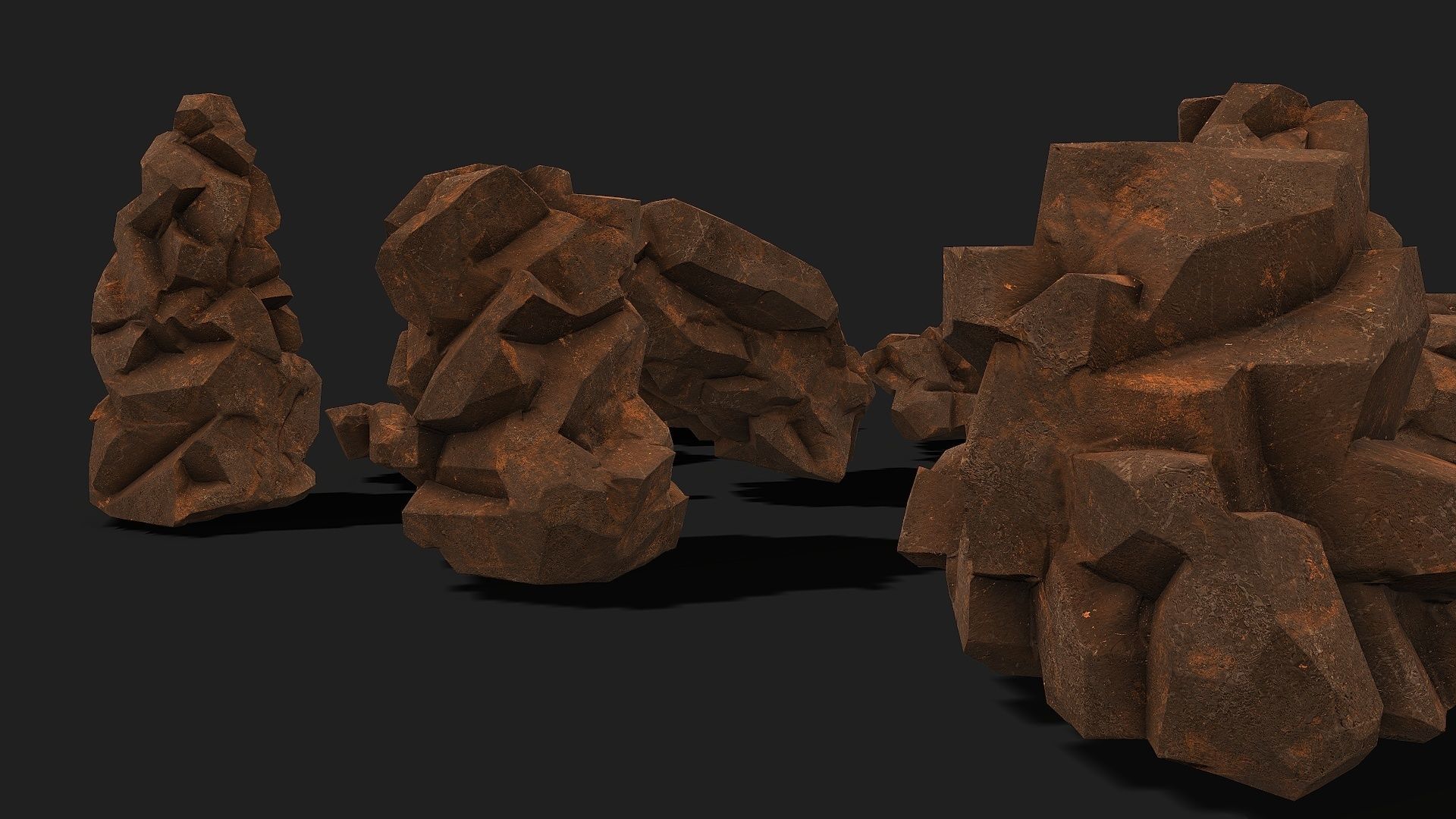 Mountain desert Rocks - PBR Pack 04 Low-poly 3D model_5
