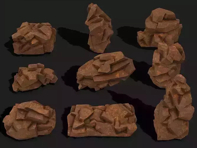 Mountain desert Rocks - PBR Pack 04