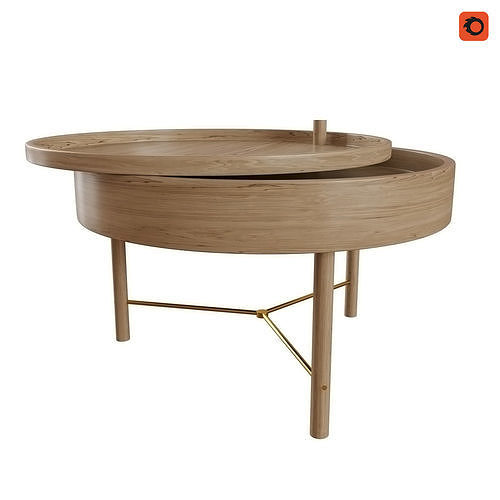 Coffee table with Storage 3D model