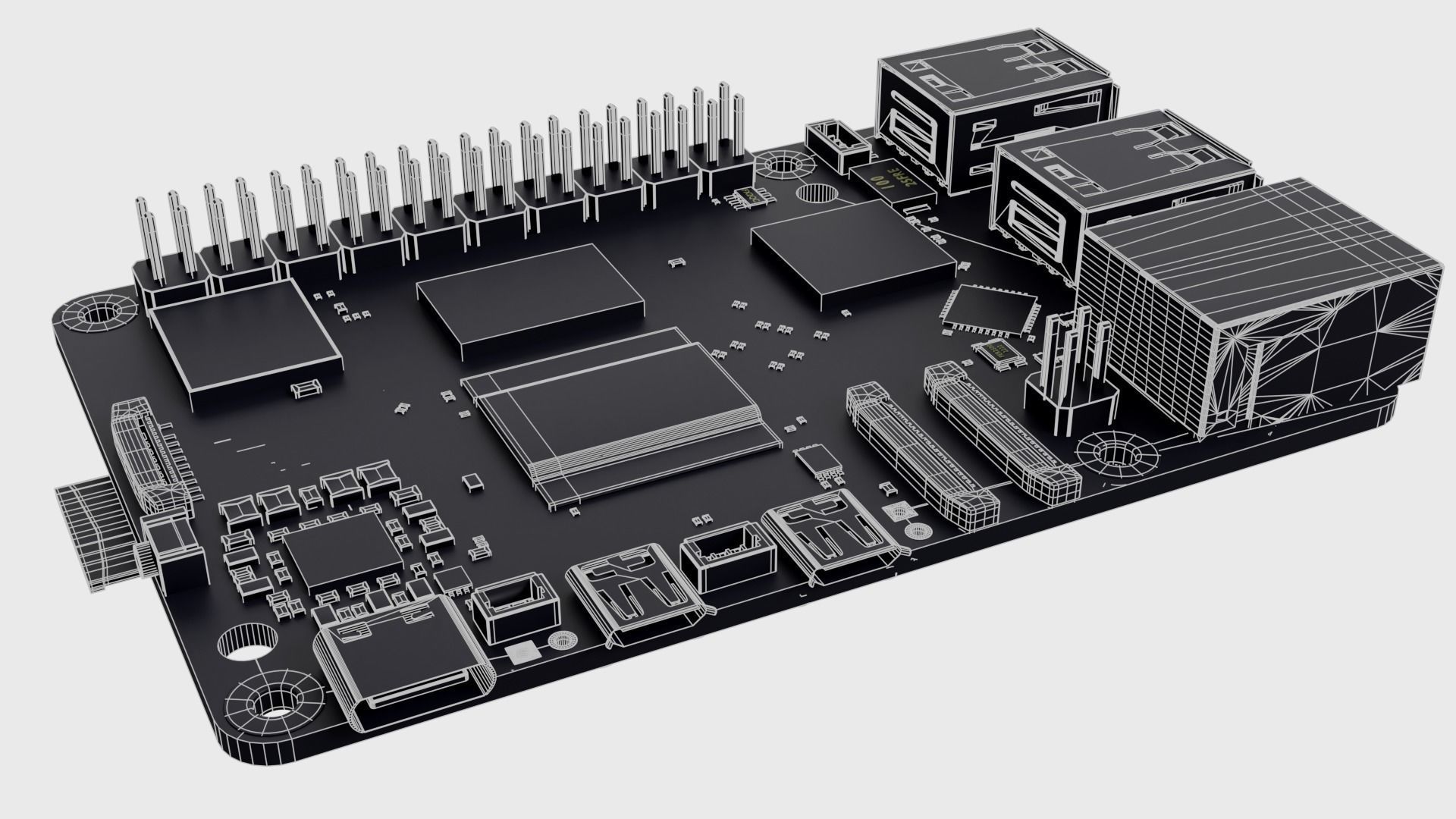 Raspberry Pi 5 Low-poly 3D model_14