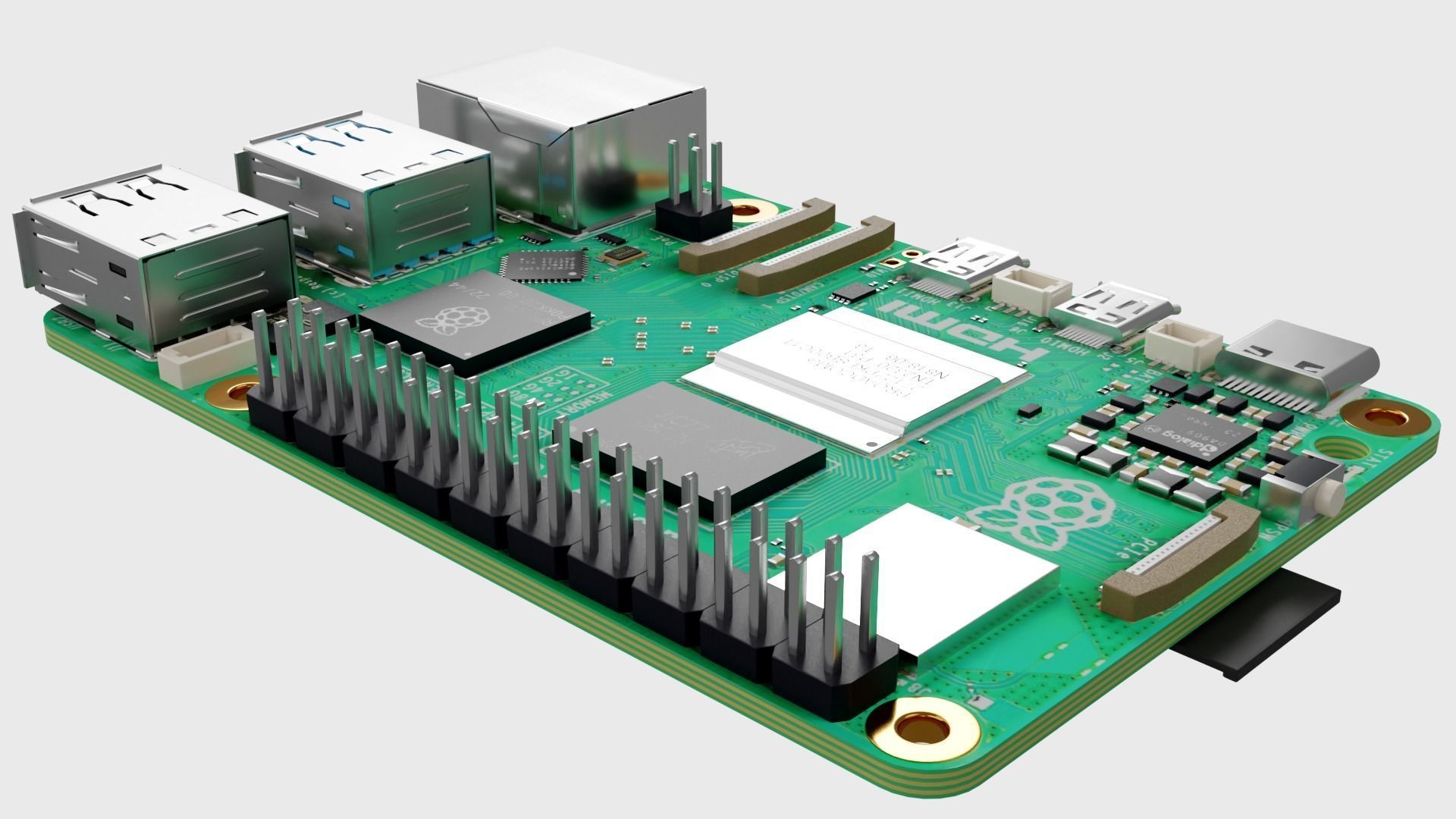 Raspberry Pi 5 Low-poly 3D model_5