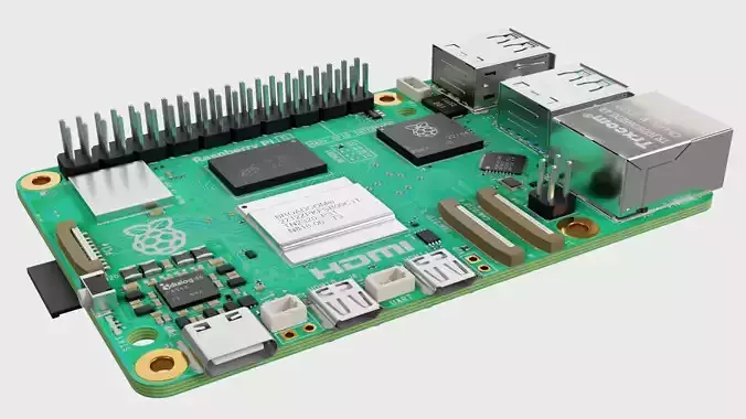 Raspberry Pi 5 Low-poly 3D model