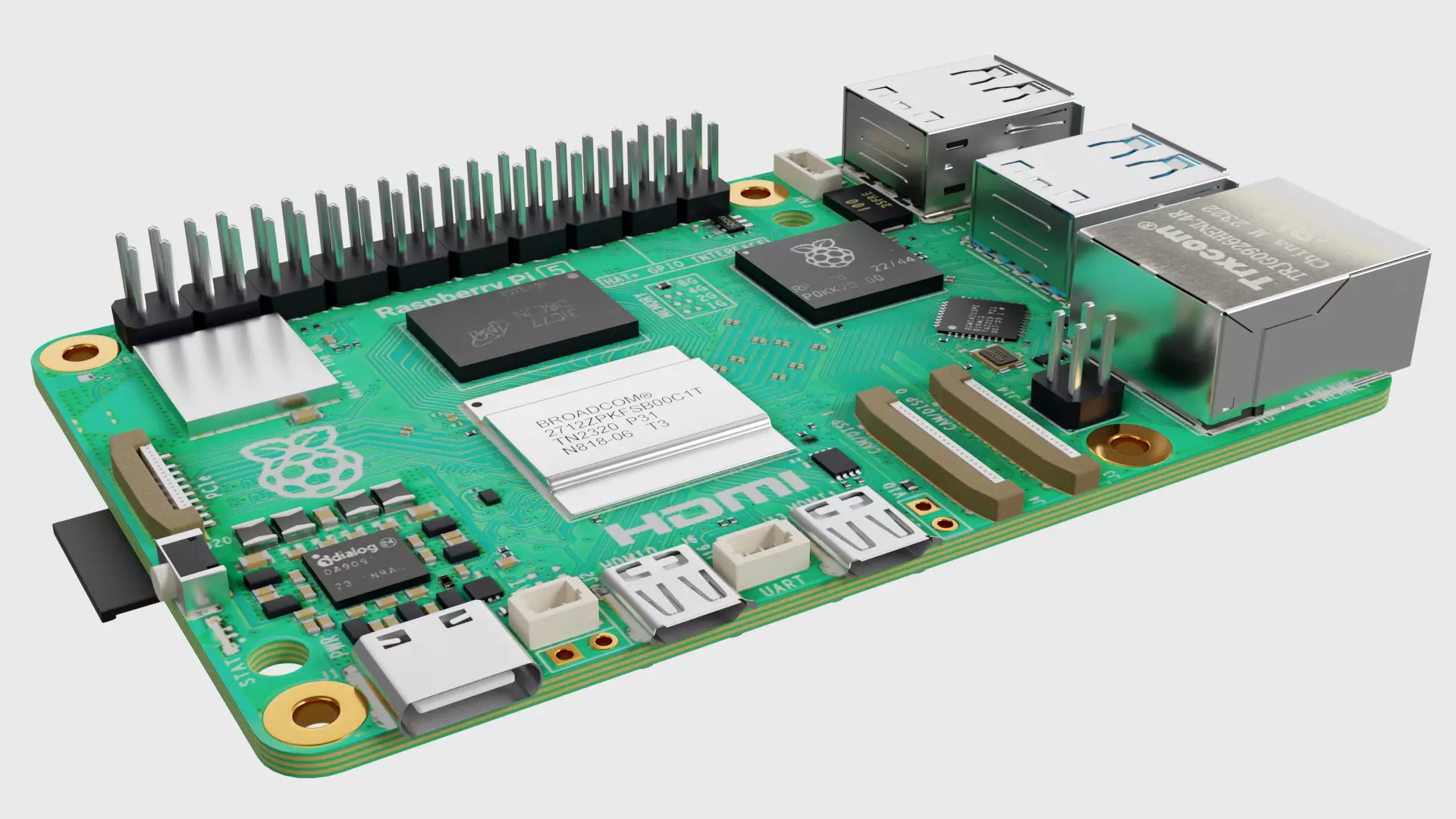 Raspberry Pi 5 Low-poly 3D model_0