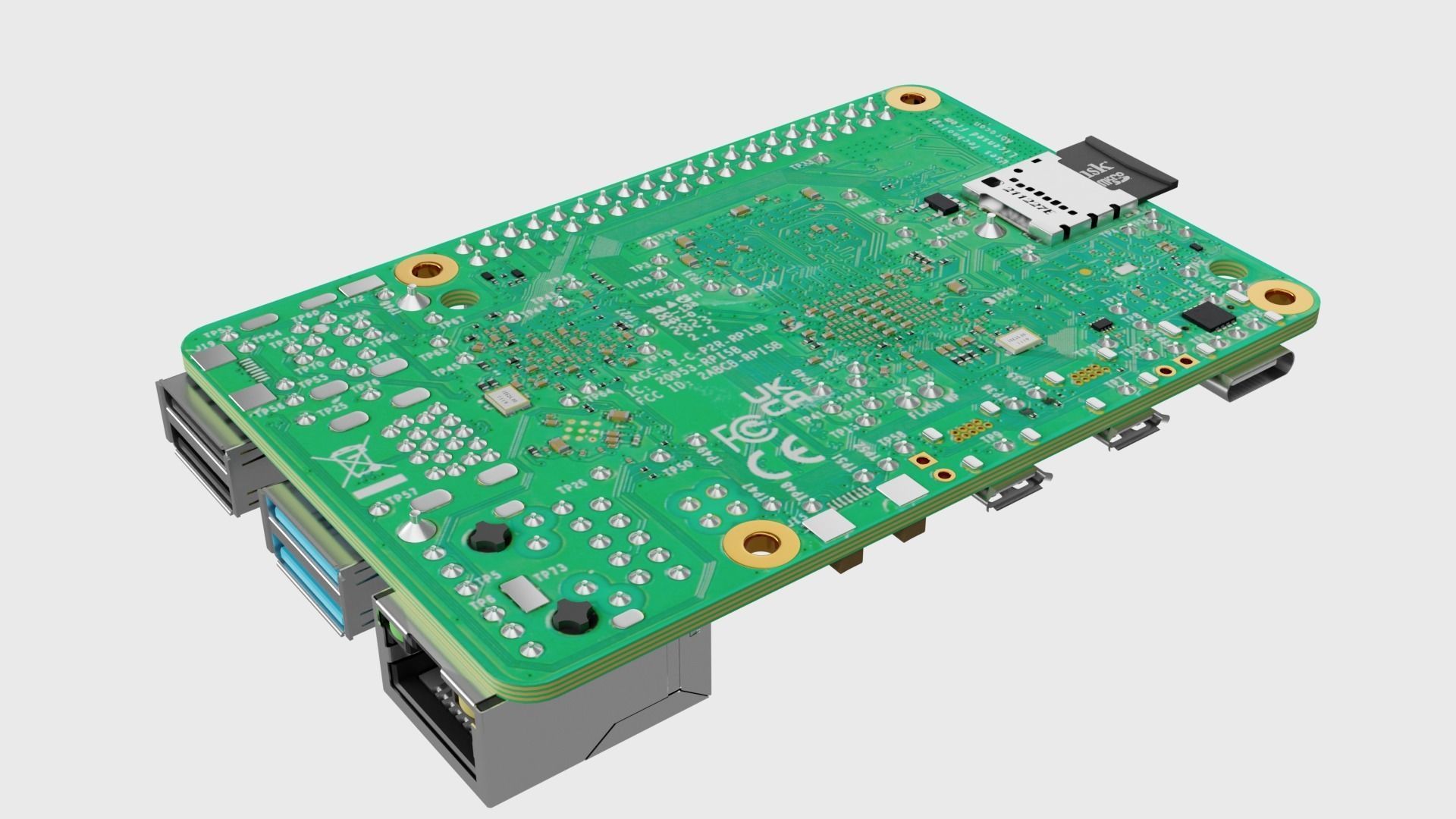Raspberry Pi 5 Low-poly 3D model_6
