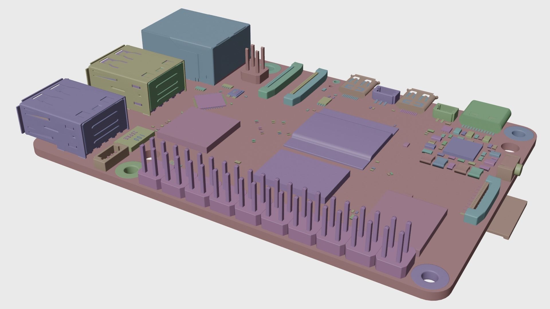 Raspberry Pi 5 Low-poly 3D model_10