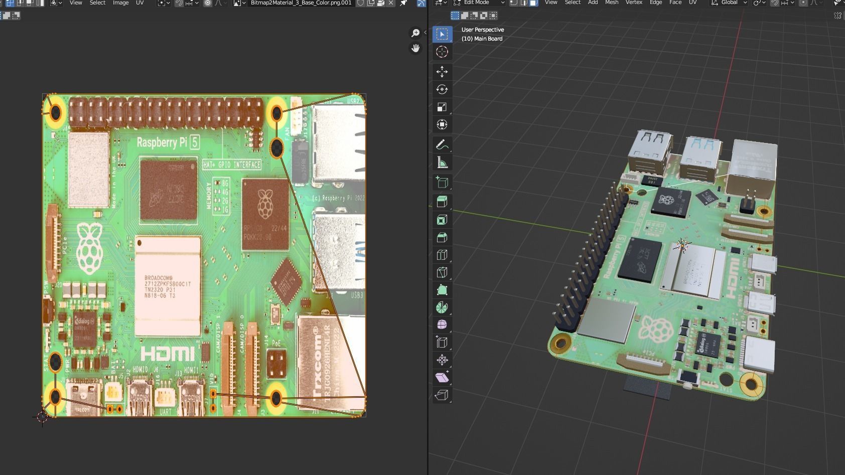 Raspberry Pi 5 Low-poly 3D model_13