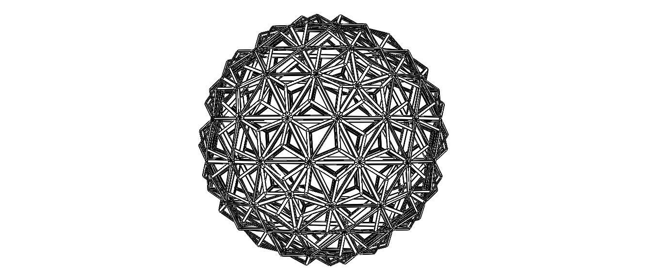 Wireframe Shape Triangulated Ball 3D print model_22