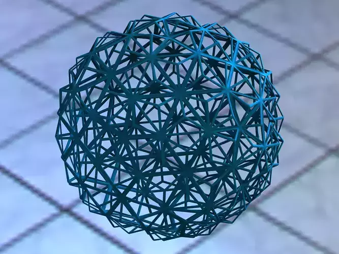Wireframe Shape Triangulated Ball 3D print model