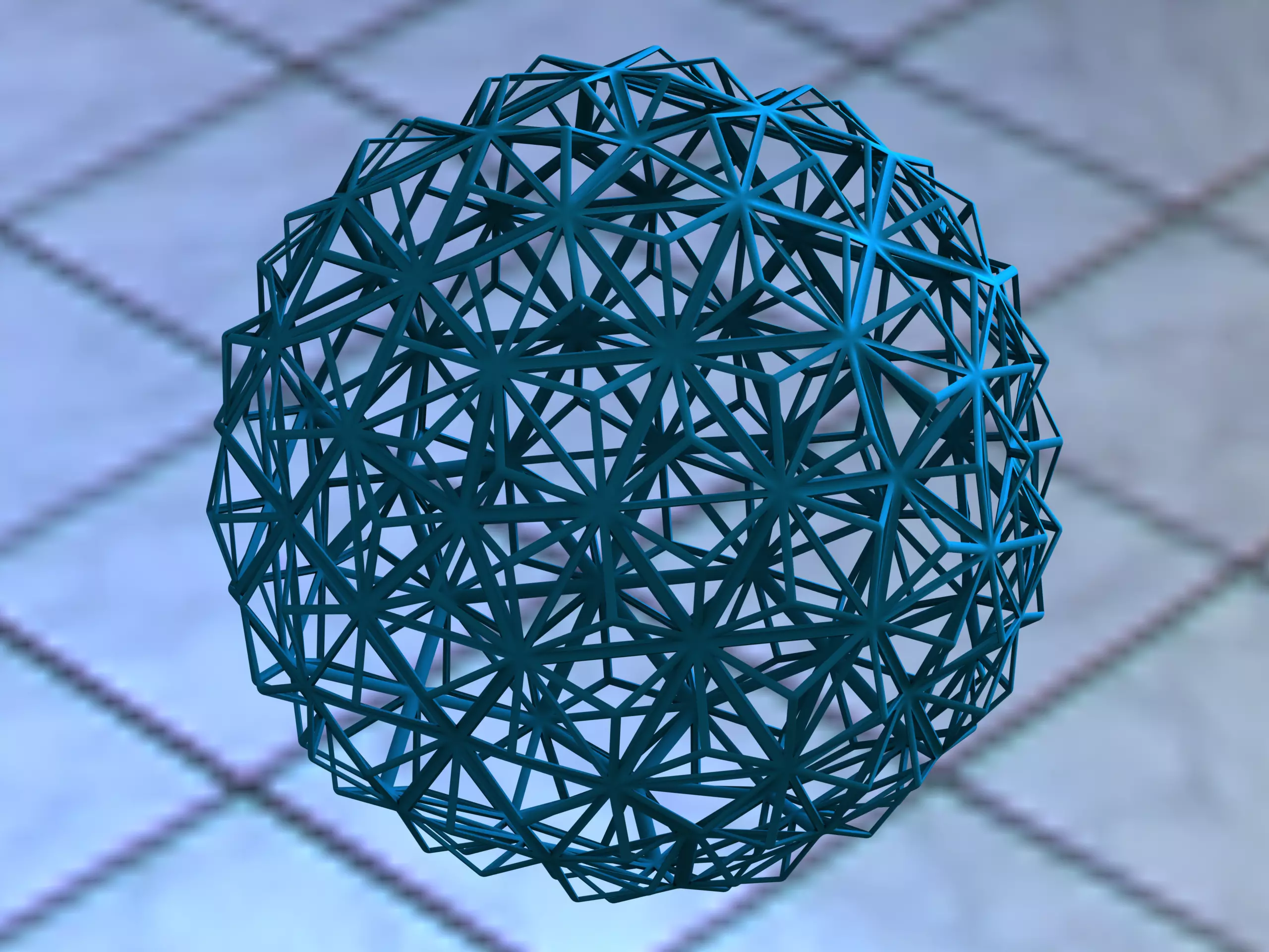 Wireframe Shape Triangulated Ball 3D print model_0