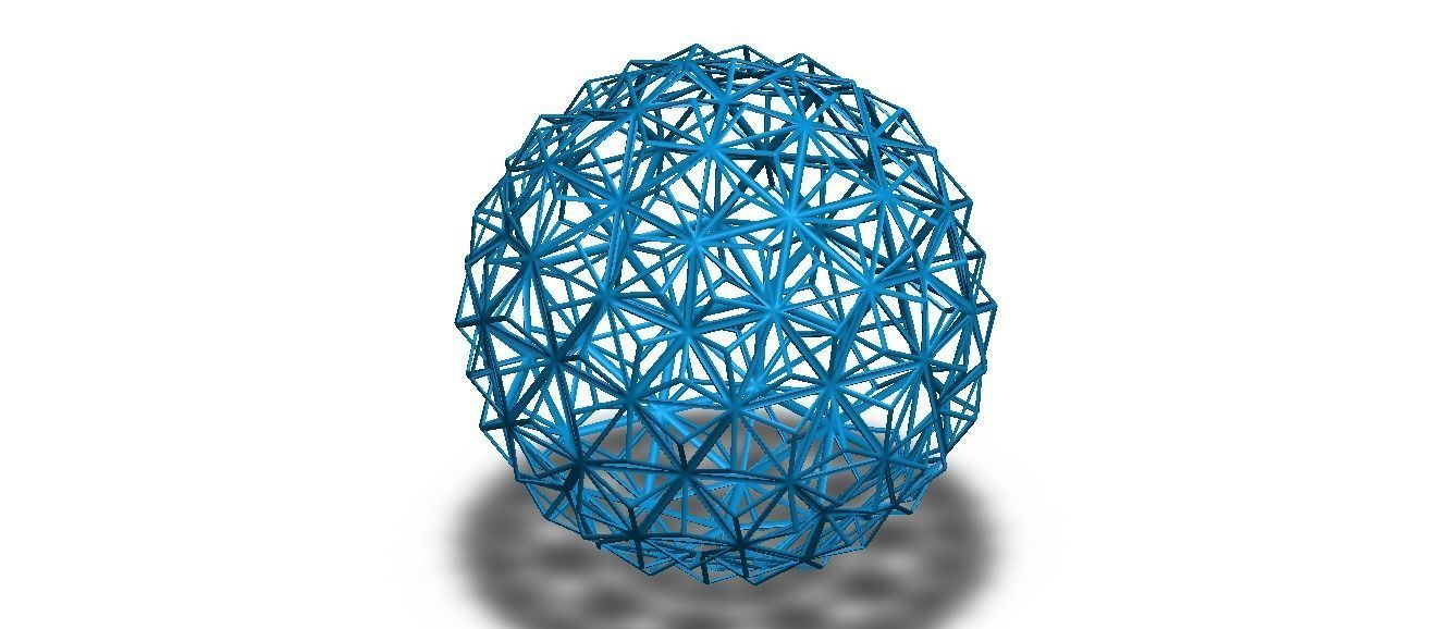Wireframe Shape Triangulated Ball 3D print model_13
