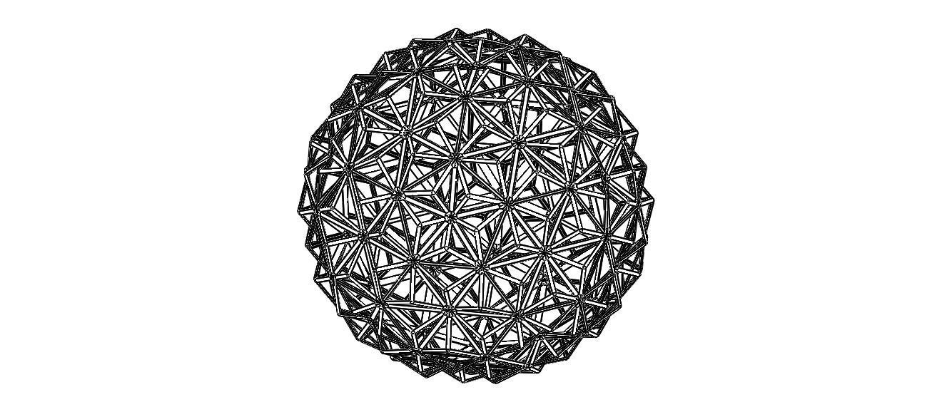 Wireframe Shape Triangulated Ball 3D print model_10