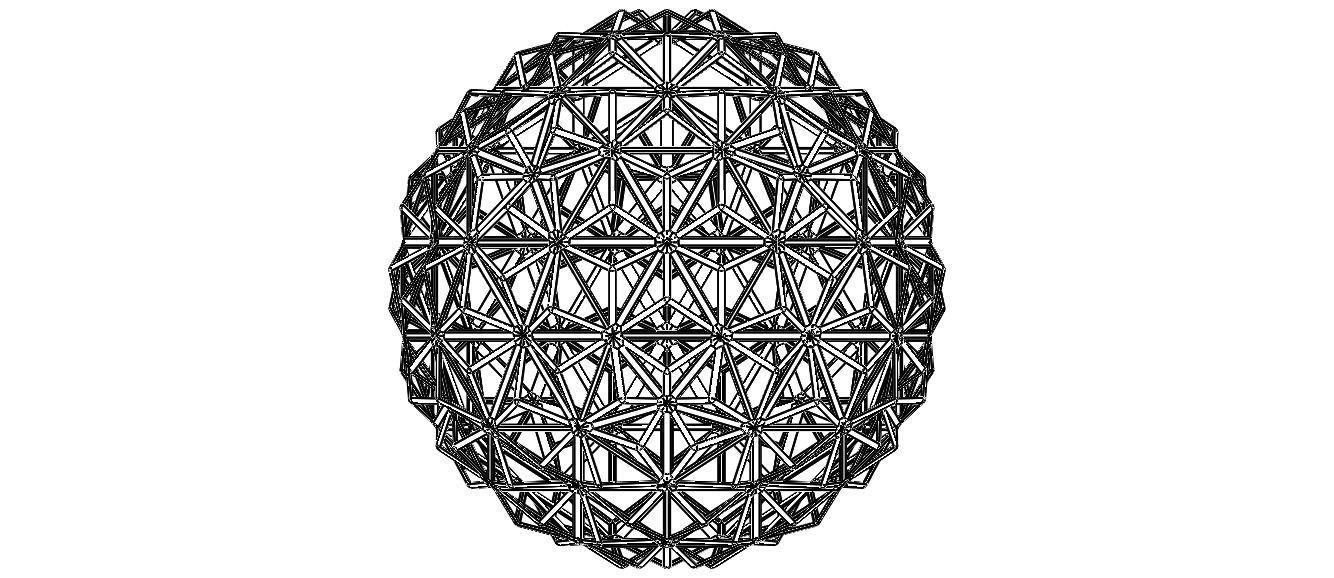 Wireframe Shape Triangulated Ball 3D print model_38