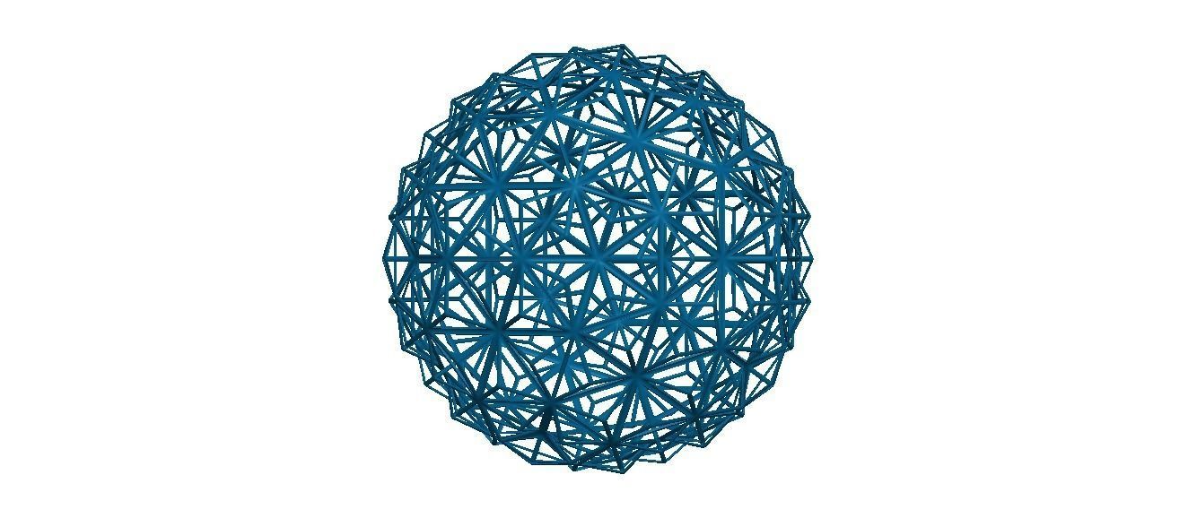 Wireframe Shape Triangulated Ball 3D print model_33