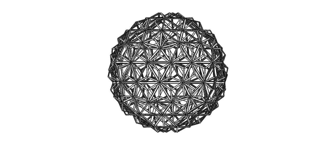 Wireframe Shape Triangulated Ball 3D print model_35