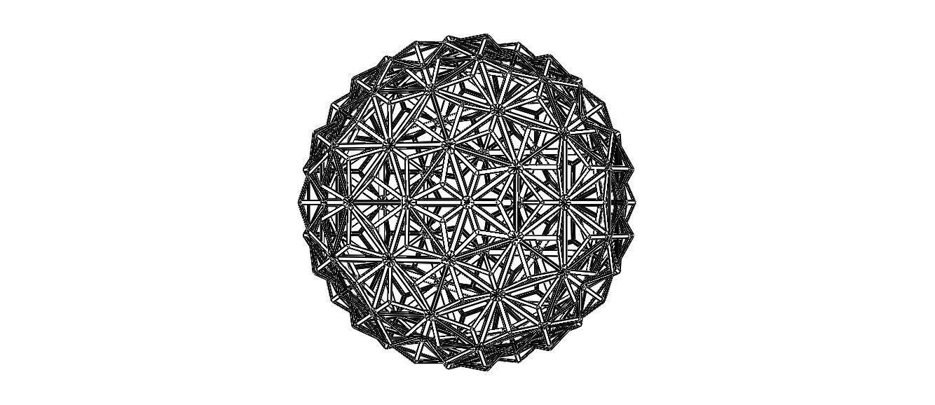 Wireframe Shape Triangulated Ball 3D print model_30