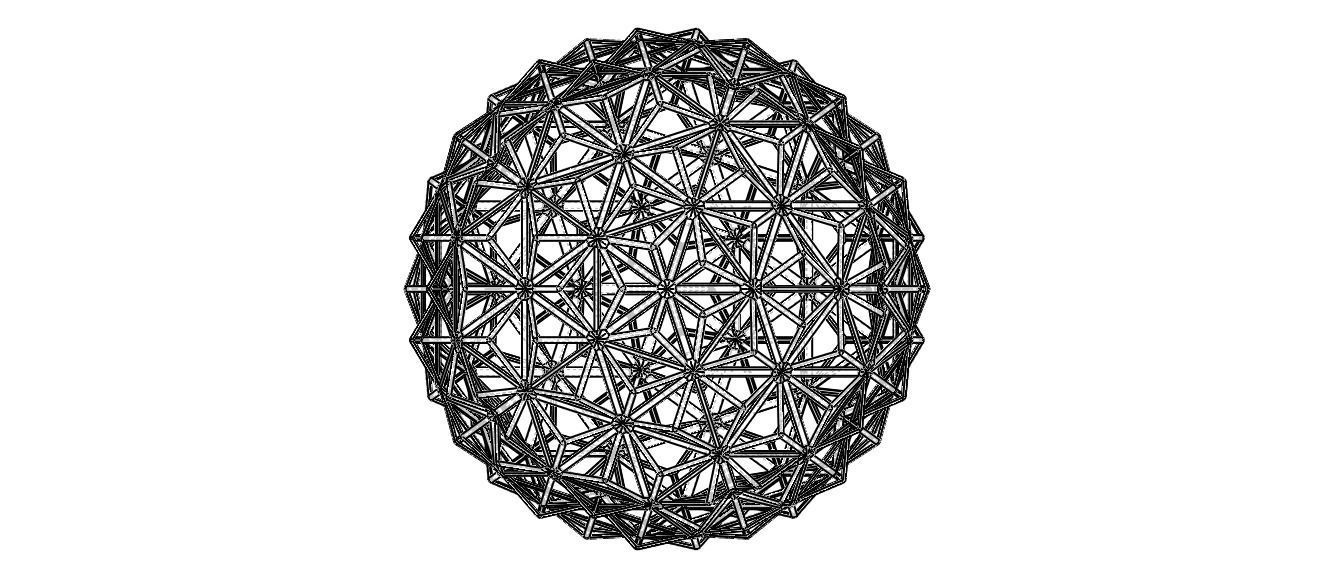 Wireframe Shape Triangulated Ball 3D print model_15