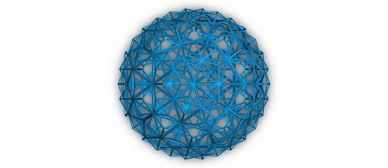 Wireframe Shape Triangulated Ball 3D print model_17