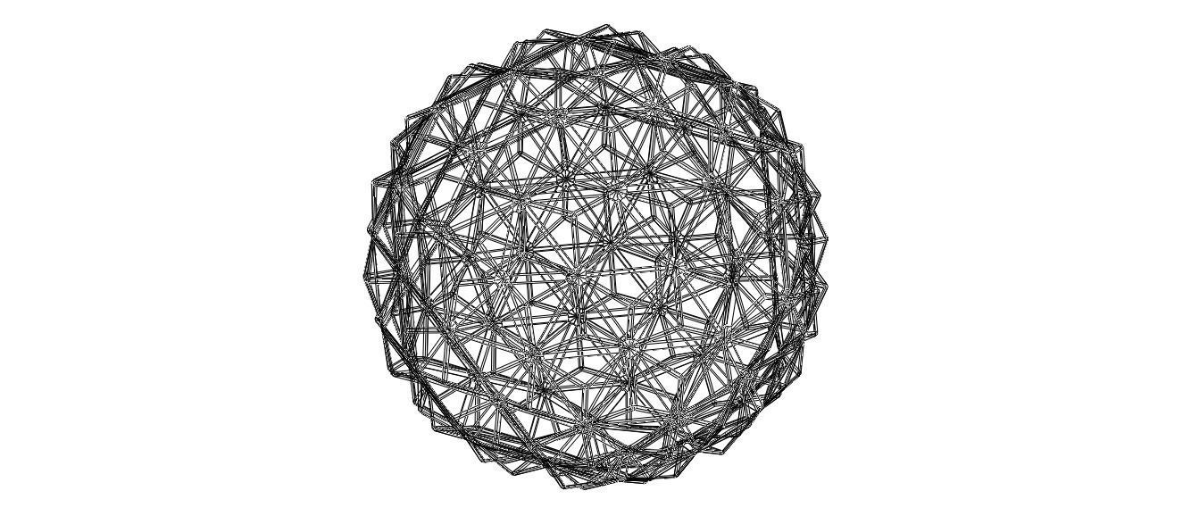 Wireframe Shape Triangulated Ball 3D print model_8