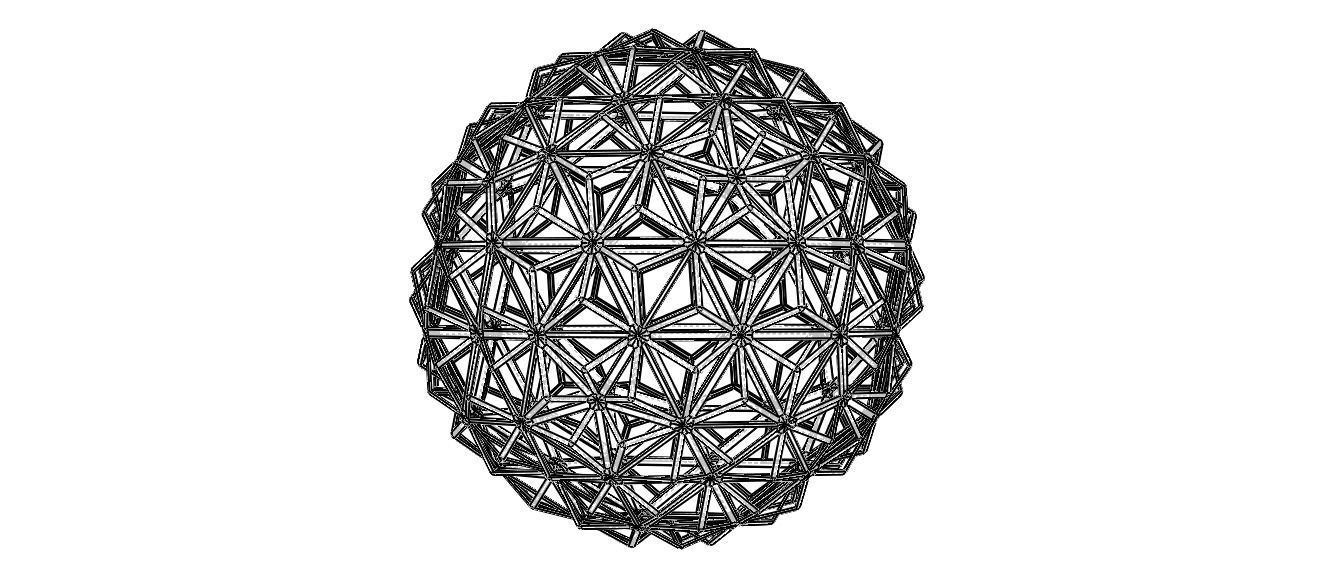 Wireframe Shape Triangulated Ball 3D print model_23