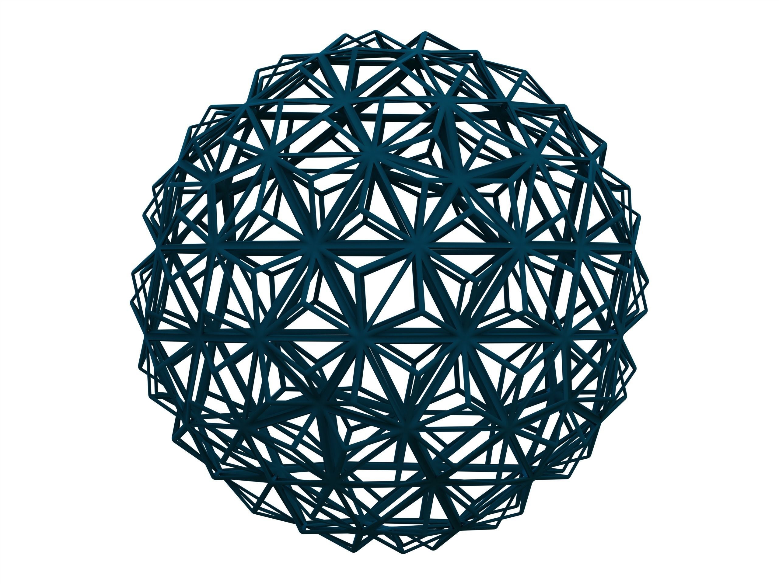 Wireframe Shape Triangulated Ball 3D print model_1