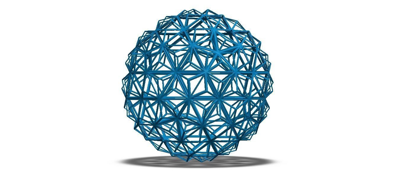 Wireframe Shape Triangulated Ball 3D print model_25