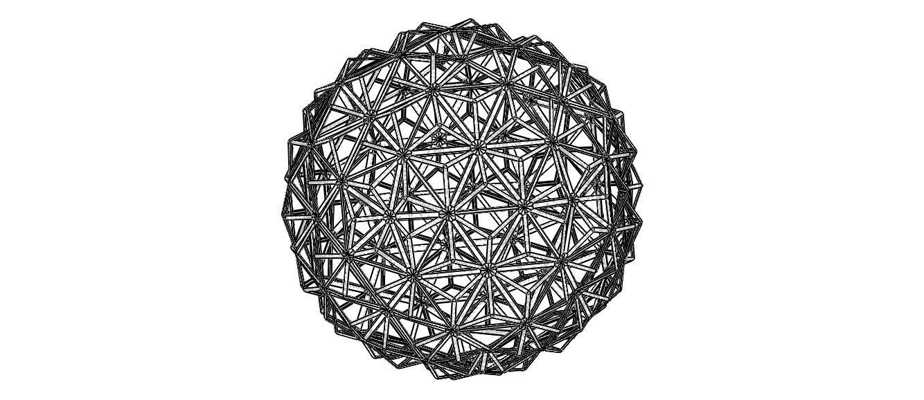 Wireframe Shape Triangulated Ball 3D print model_7