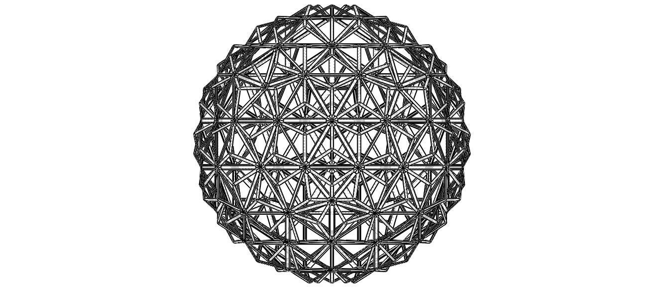 Wireframe Shape Triangulated Ball 3D print model_39