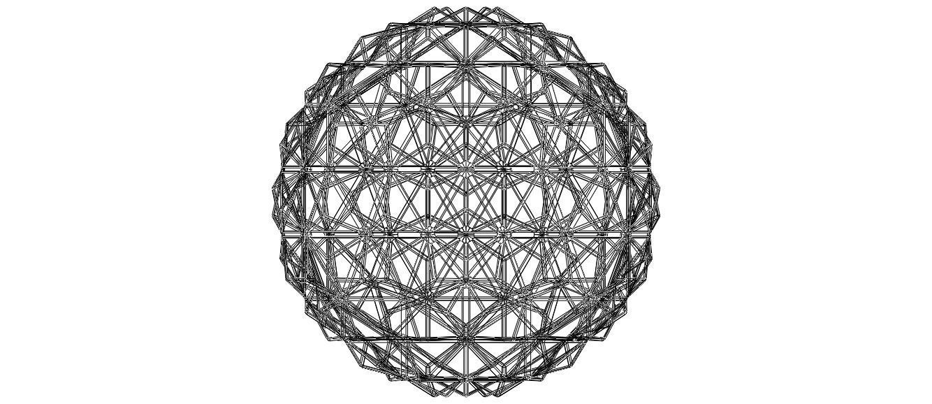 Wireframe Shape Triangulated Ball 3D print model_40