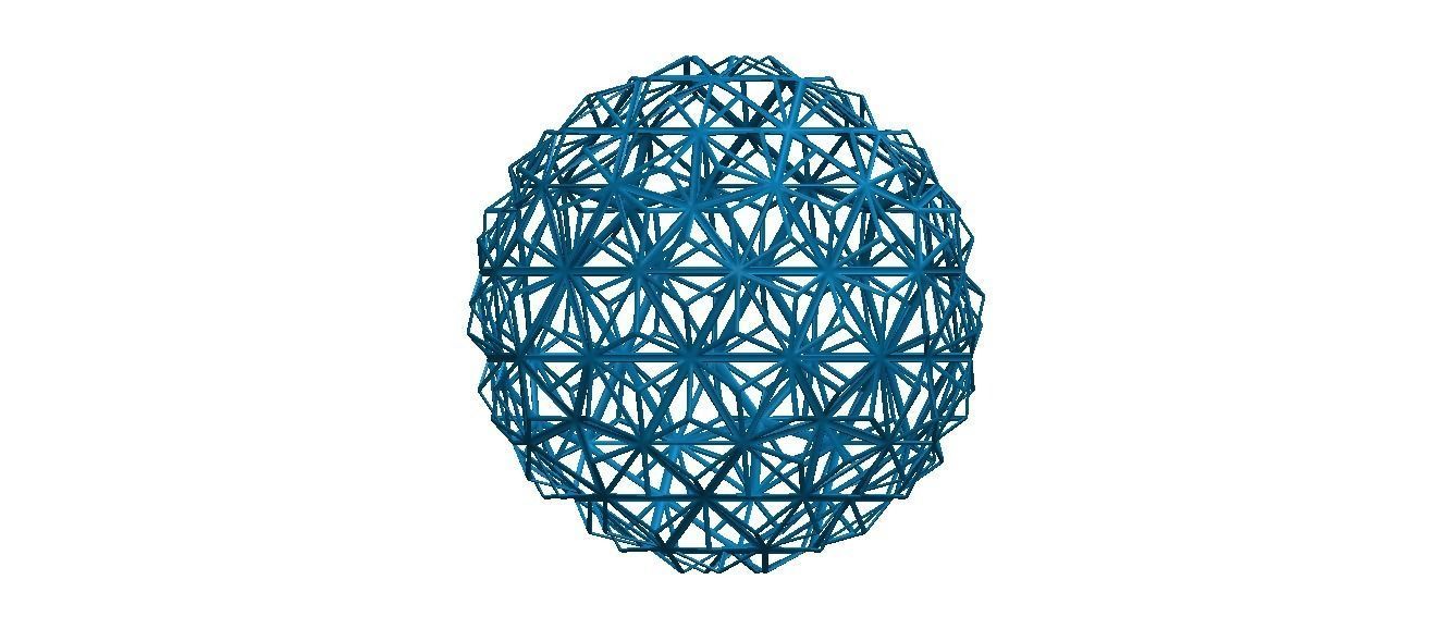 Wireframe Shape Triangulated Ball 3D print model_37