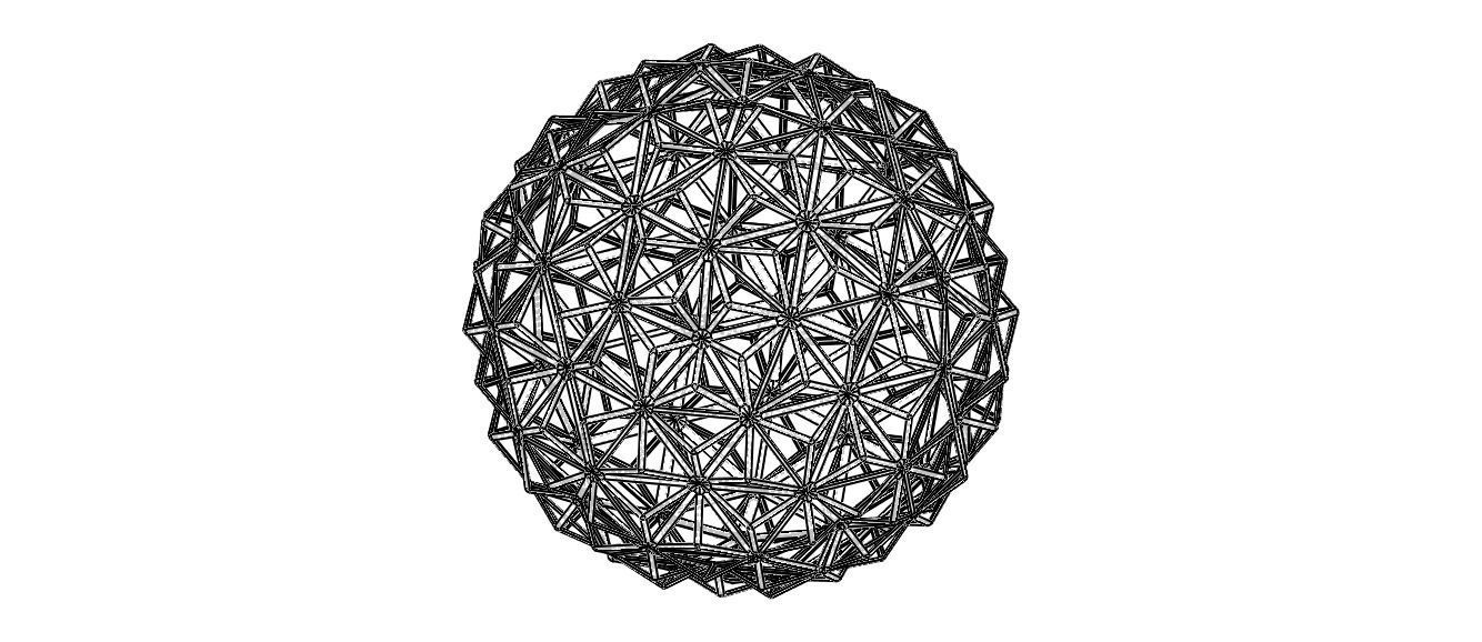 Wireframe Shape Triangulated Ball 3D print model_11
