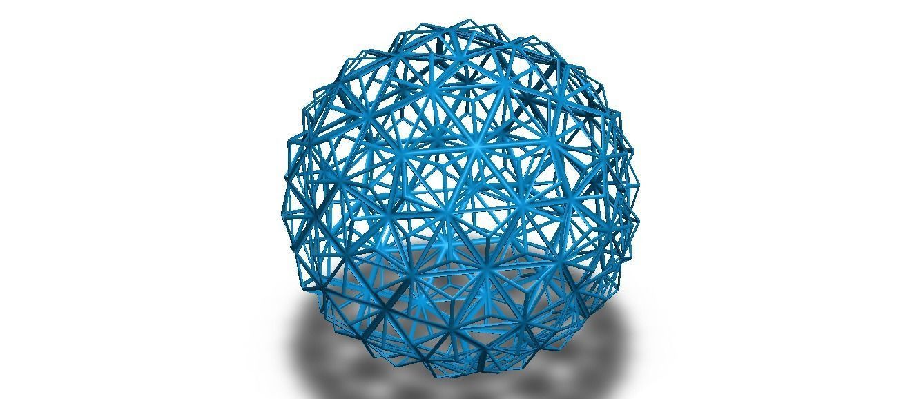 Wireframe Shape Triangulated Ball 3D print model_9
